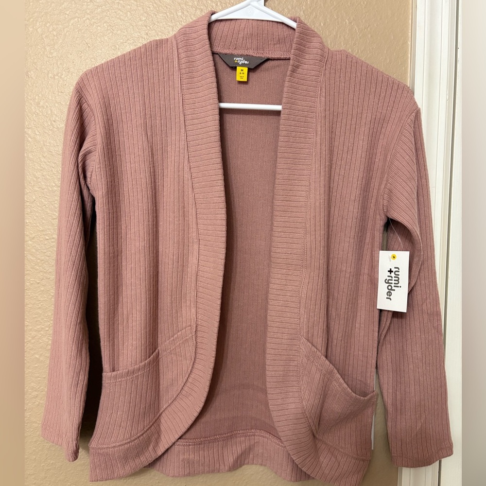 Kids Pink Cardigan Sweater. Size Medium 8-10, NWT